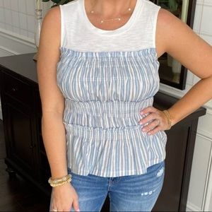 Blue Mixed Media Top